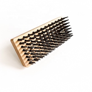 9 "gỗ cứng khối và xử lý vòng làm sạch bàn chải dây thép phẳng lông butcher bàn chải bàn chải gỗ để đánh bóng và làm sạch - Product Image 5