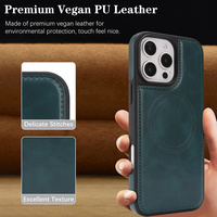 Étui de téléphone magnétique en cuir végétalien élégant pour Samsung et iPhone, protection intégrale antichoc anti-chute, porte-cartes