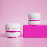 Jolies pots cosmétiques ronds en forme de dôme pour beurre corporel, 30ml 50ml, emballage plastique pour soins de la peau, pot vide pour crème visage et masque, vente en gros