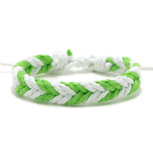 Braccialetto Unisex Bohémien Promozionale Economico Regolabile in Cotone e Corda di Canapa Intrecciata Colorato Fatto a Mano - Product Image 1