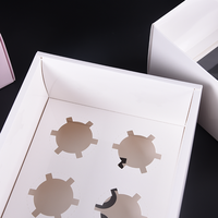 Boîte d'emballage personnalisée en carton blanc de qualité alimentaire, pliable, avec fenêtre, pour biscuits, cupcakes, gâteaux roulés, desserts et pains