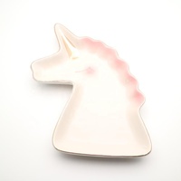 Hengfei Céramique Porcelaine Dolomite Art Déco, Récipient à bibelots décoratif personnalisé en forme de licorne, mobile, pour rangement cosmétique et décoration intérieure