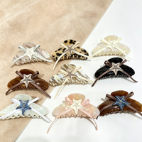 Nouvelle Pince à Cheveux Étoile de Mer en Acétate, Personnalisée, Élégante, de Niche, Type Requin, pour l'Arrière de la Tête, Accessoire Capillaire pour Femme