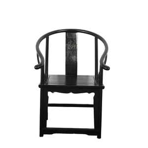 Reproduction antique chinoise en bois massif d'orme recyclé <span class=keywords><strong>noir</strong></span> <span class=keywords><strong>fauteuil</strong></span> à dossier <span class=keywords><strong>rond</strong></span> meubles de salon - Product Image 3