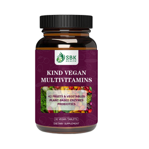 Comprimés de multivitamines véganes de haute qualité avec riboflavine pour soutenir l'énergie, la santé cérébrale, l'immunité, faciles à avaler - Product Image 1
