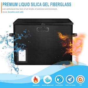 Sac extérieur pliable personnalisé de haute qualité Boîte de rangement de bande dessinée graduée noire ignifuge en fibre de verre de silicone avec fermeture éclair - Product Image 2