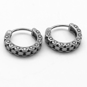 yunnique Hoop Earrings <b>Titanium</b> Steel Geometric <b>Chain</b> Design For Men And Women Japanese Korean Style Easy To Fasten Jewelry - Product Image 5