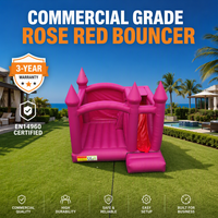 Sécurité avant tout, château gonflable rose EN14960, PVC 0,55 mm, qualité commerciale, château de saut pour princesse, pour location de matériel de fête