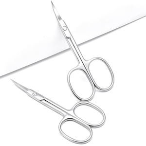 Tijeras profesionales personalizadas para cutículas curvas de acero inoxidable para Barba y cejas para el cuidado personal del vello facial y las cejas - Product Image 1