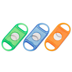Plastic Cigar Cutter Double Blade Portable Bar Shape Stainless Steel For Cigar Accessories - Product Image 1