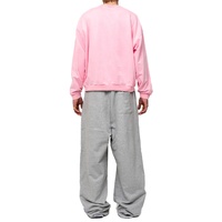 Sweat-shirt personnalisé à col en V, coupe oversize, en coton épais, style streetwear, YZK, rétro, uni, à manches longues, pour homme