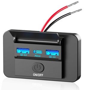 12V xe buýt RV 72W Wall Mount kép QC3.0 + PD USB C 3 cổng sạc ổ cắm với nút chuyển đổi - Product Image 1