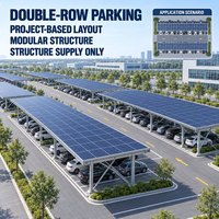 Structure de stationnement en acier Zn-Al-Mg à double rangée, conçue sur mesure avec des composants coordonnés pour abri de stationnement solaire commercial