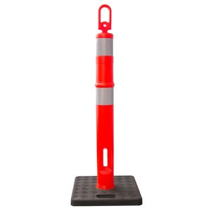 Seguridad vial mejorada con poste delineador de tráfico de PE flexible Material de goma Señal de estacionamiento en carretera Poste de resorte de bolardo flexible - Product Image 1