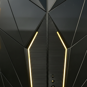Porte d'entrée de <span class=keywords><strong>sécurité</strong></span> moderne en aluminium moulé noir, finition étanche, géométrique, anti-effraction, pour villa, portail extérieur - Product Image 4