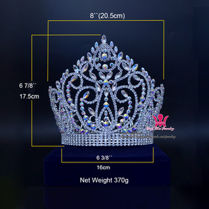 Coiffe de princesse 02164, magnifique, grande et brillante, <span class=keywords><strong>diadème</strong></span>, reine, accessoires pour cheveux, couronnes pour fête, spectacle, nouvelle collection - Product Image 3