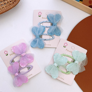 MIO Baby Hairpin Kids Pinos De Cabelo Moda Bonito Colorido Bowtie Sequin Mesh <span class=keywords><strong>Hair</strong></span> Clip para Crianças 2 pcs/set Glitters Bowknot - Product Image 4