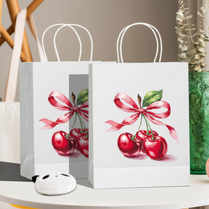 ถุงของขวัญลายโบว์เชอร์<span class=keywords><strong>รี่</strong></span> ถุงใส่ขนมพายผลไม้ ถุงของขวัญงานแต่งงาน ของขวัญวันเกิด ถุงกระดาษห่อของขวัญ - Product Image 1