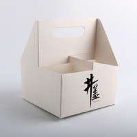 Les transporteurs de papier de tasse jetable écologique avec la poignée prennent le support de tasse