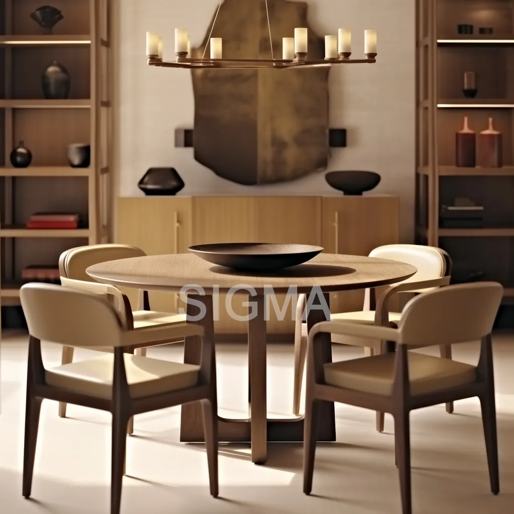 Furnitur ruang tamu, furnitur kayu modern disesuaikan meja makan dan kursi set meja makan