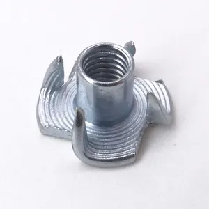 Stainless Steel 4 Pronged T-Nut 1/4-20X9/16 4 Prong Tee Nut Zinc 4 Claw Tee Nut