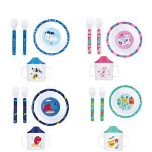 Ensemble d'alimentation pour bébé Bol et tasse, cuillère et fourchette pour bébé