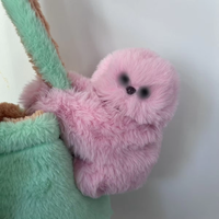 Peluche Hibou Paresseux Chanteur 18cm en Polyester et Coton PP, Accessoire de Sac Mignon pour Cadeaux de Fêtes, à partir de 14 ans