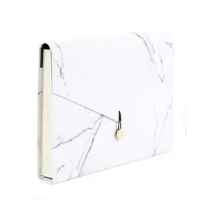 Office school stationery legal size marble pattern pockets expanding file folder for sale