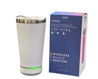 Tumbler Bluetooth Speaker 16oz dari Baja Anti Karat, Dinding Ganda, Vakum Terisolasi, Anti Bocor, Mug Perjalanan