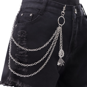 Chaîne de pantalon multi-couches en métal avec pendentif toile d'araignée, argent tibétain, style décontracté hip-hop, accessoire pour vêtements en jean - Product Image 6