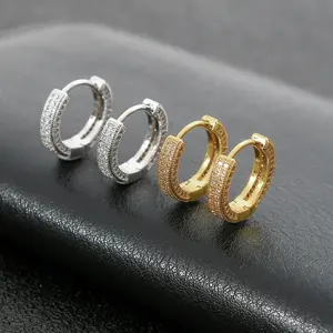 Hip Hop Classic Hoop Micro-studded With Zircon Studs Creative Personality Earrings Gift Wholesale Pair Earrings