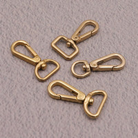 Mousqueton pivotant de luxe doré avec anneau en D, accessoires en alliage de zinc pour sacs, porte-clés, cordons et loisirs créatifs