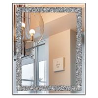 Mobilier moderne personnalisé pour la décoration de la maison miroirs muraux de luxe en cristal pour salle de bain avec diamant écrasé