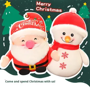 ODM ต่ำ MOQ ซานตาคลอสตุ๊กตาเรนเดียร์ยัดไส้สัตว์ผ้าคอตตอน PP นุ่มมากของตกแต่งของขวัญคริสต์มาสบรรเทาความเครียด - Product Image 5