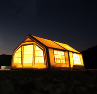 17.2 vente chaude Glamping vert gonflable air tente de camping en plein air avec 10 personnes