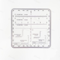 Regla de Coordenadas Cuadrada Transparente de Plástico UTM/MGRS de 10 cm, Escalas 1:25000/50000/63,360, Grosor de 0,3 mm, para Mapas de Exterior Personalizados