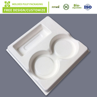 Emballage recyclable et respectueux de l'environnement, porte-papier en pulpe moulée pressée à l'état humide, insert en pulpe moulée biodégradable de couleur beige