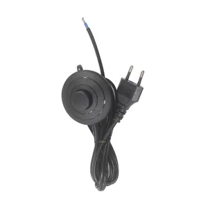 Cable de suministro pelado de la UE Interruptor de pie de toma eléctrica para luces, ventiladores, luces de Navidad, pequeños electrodomésticos