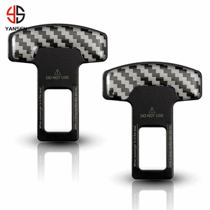 Boucle <span class=keywords><strong>de</strong></span> <span class=keywords><strong>ceinture</strong></span> <span class=keywords><strong>de</strong></span> siège <span class=keywords><strong>de</strong></span> voiture en Fiber <span class=keywords><strong>de</strong></span> carbone, mm, boucle d'alarme, bouchon, Clip d'avertissement, prise - Product Image 1