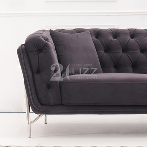 Conjunto de sofás para el hogar, tela de terciopelo para sala de estar, nuevo diseño Popular de Suecia - Product Image 4