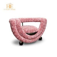 Fauteuil de luxe moderne pour hôtel, salon, chambre, villa, canapé de détente en peau de mouton