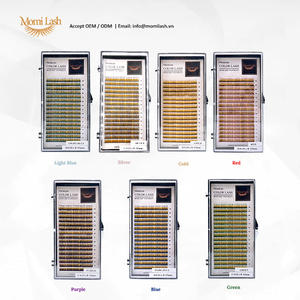 Pestañas con purpurina de colores mezclados brillantes y glamurosos, precio de fábrica, proveedor de Etiqueta Privada, extensiones de pestañas - Product Image 1