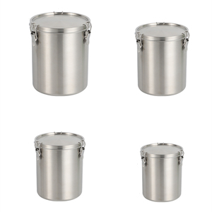 Stainless Steel Containers Airtight Lids Large Nuts Food Storage