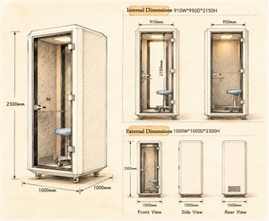 Studio d'enregistrement acoustique pour podcast, cabine insonorisée pour 1 personne, salle de <span class=keywords><strong>streaming</strong></span> privée, salle vocale silencieuse, ventilation silencieuse, éclairage intelligent - Product Image 4