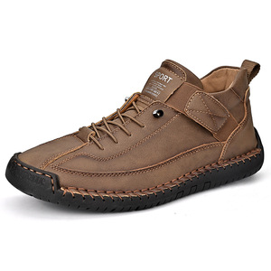 Nueva Llegada: Zapatos de Cuero para Hombre, Estilo Retro con Costuras, de Media Altura, para Trabajo al Aire Libre, Calzado Casual a la Moda - Product Image 5
