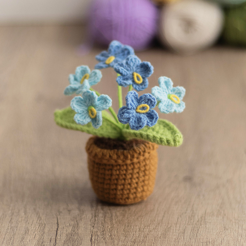 6 Forget-Me-Not Flowers in Gradient Blue