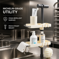 Organisateur de robinet de cuisine garanti, support pour éponge pour évier de cuisine et tuyau de salle de bain
