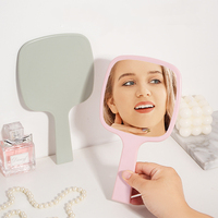 Vente en gros d'usine Miroir de maquillage de poche portable en plastique ABS Miroir de beauté carré personnalisé avec logo personnalisé