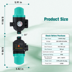 Pompa Sumur Dangkal Listrik Bersertifikat CE / RoHS Harga Diskon dengan Kabel Tanpa Gauge, Saklar Kontrol On-off - Product Image 2