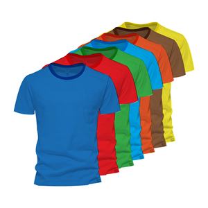 Haute qualité hommes décontracté motif solide à manches courtes T-Shirt Logo personnalisé impression 100% coton Jersey tissu Anti-rides séchage rapide - Product Image 1